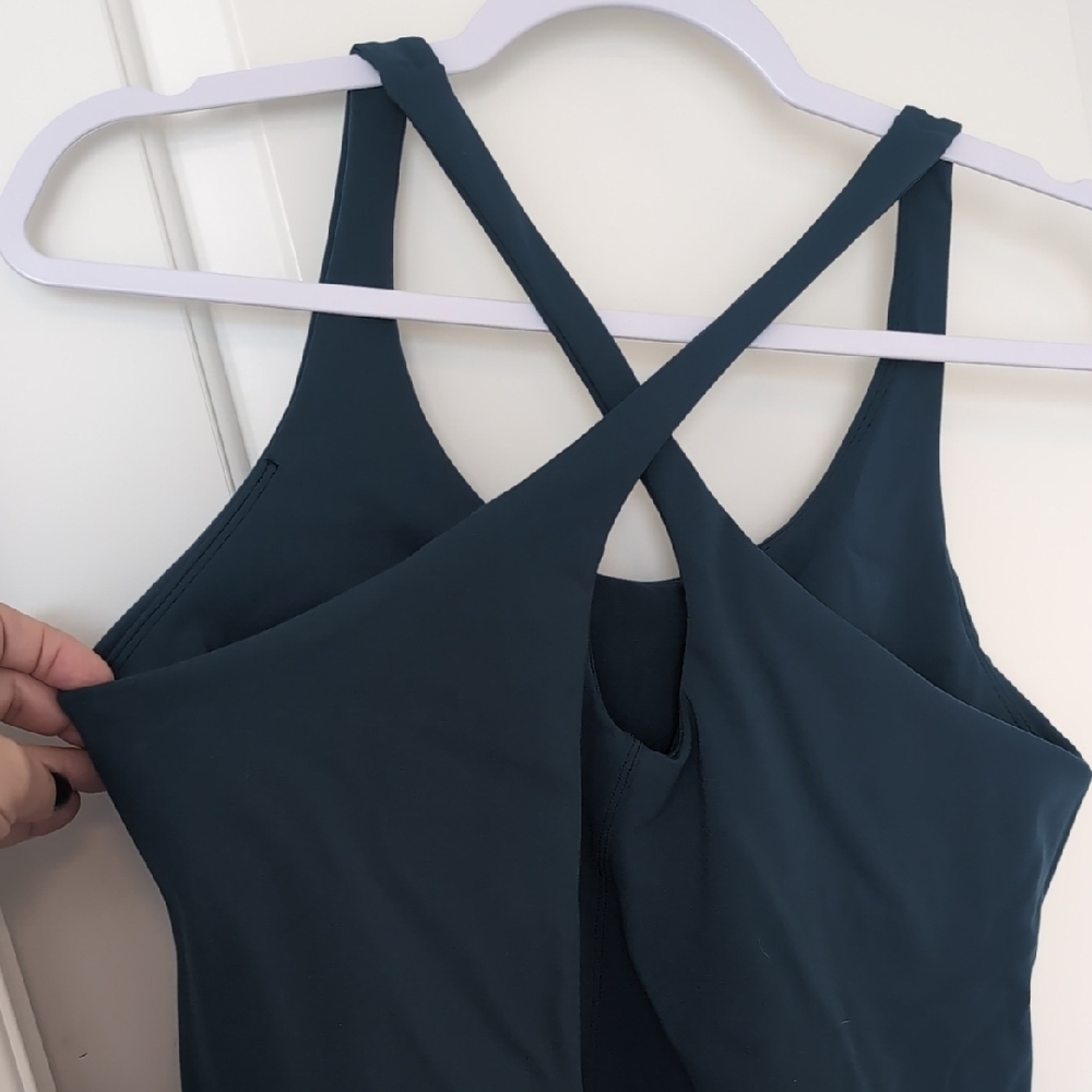 Spanx Crystal Teal Contour Crossback Shelf Tank